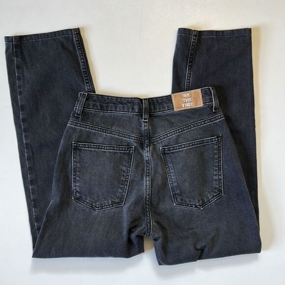 Free People PACIFICA STRAIGHT LEG JEAN | WORN BLACK 25 - Picture 8 of 13